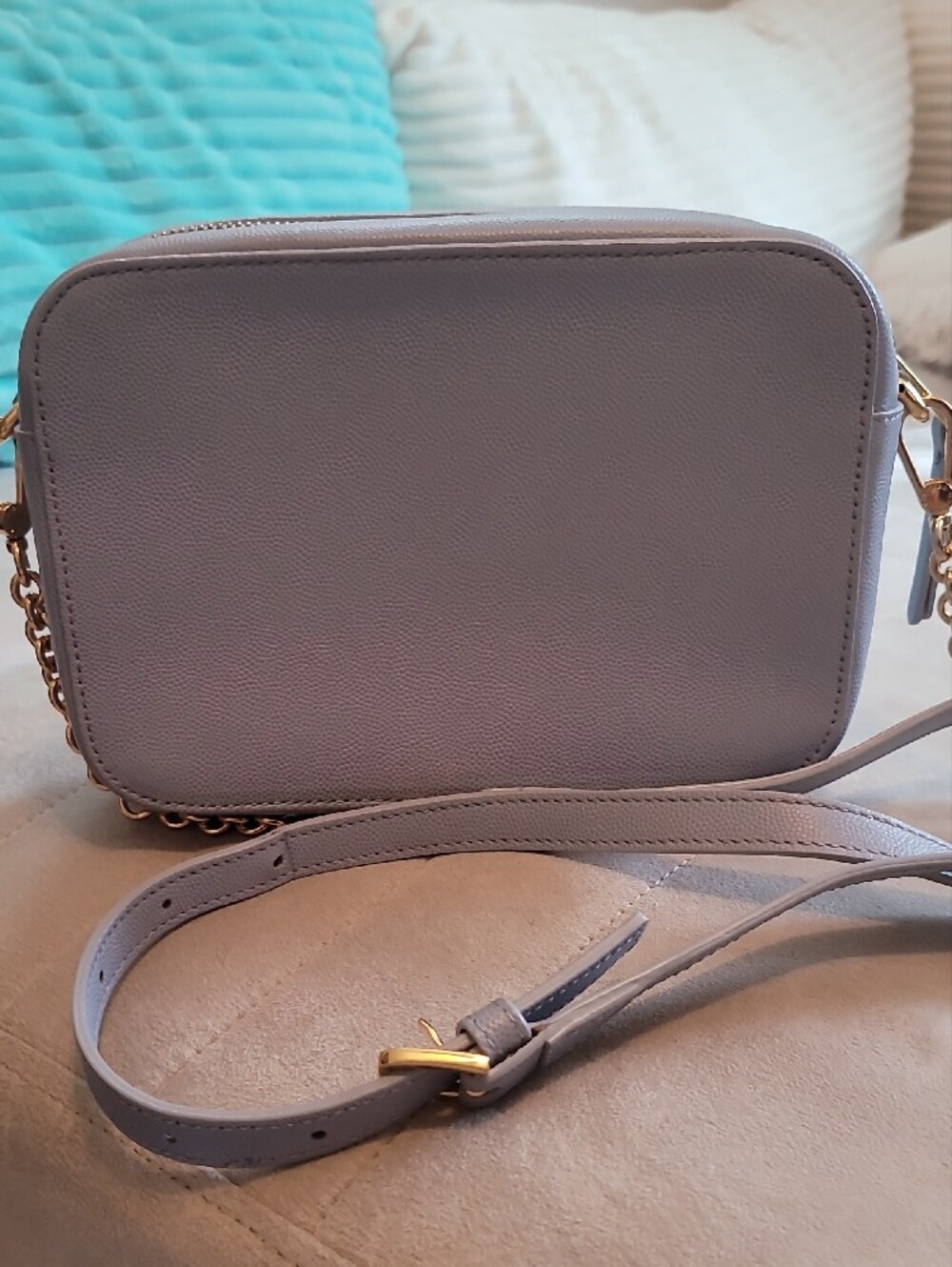 Furla Brava Mini Crossbody Bag In Bluish Purple EUC - Picture 4 of 15